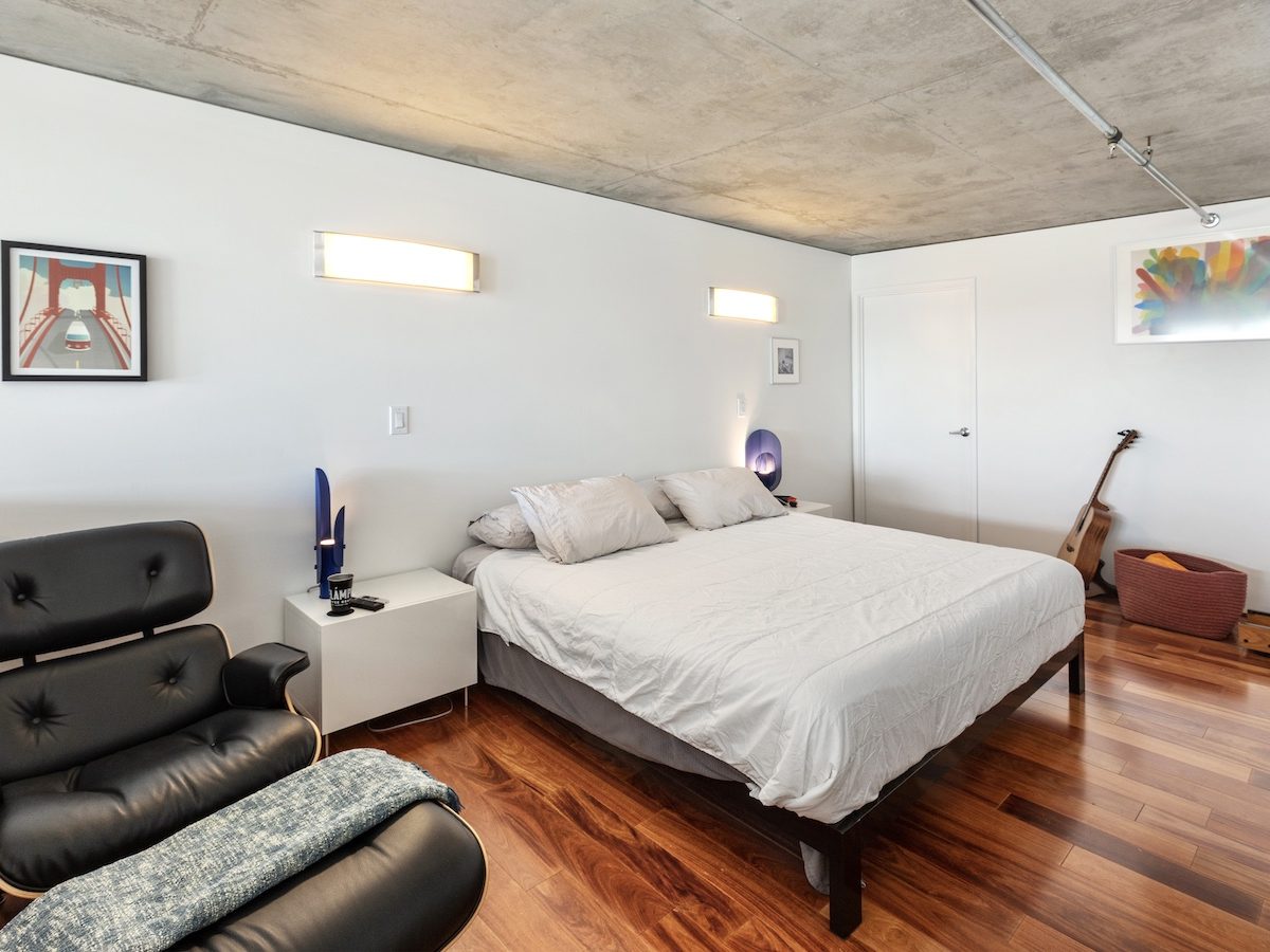 San Francisco loft primary bedroom
