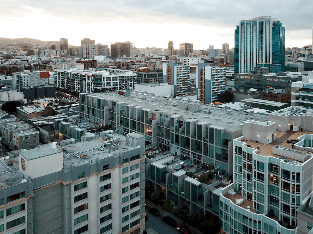 Aerial view of SoMa, San Francisco lofts and condos – GroupMB Real Estate