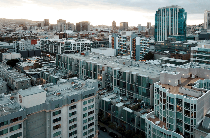 Aerial view of SoMa, San Francisco lofts and condos – GroupMB Real Estate